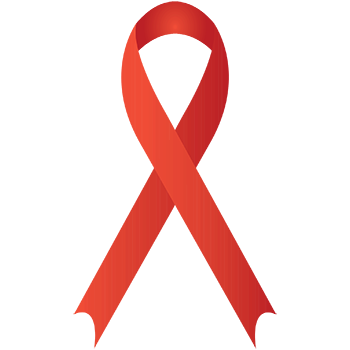 A red HIV Awareness ribbon.